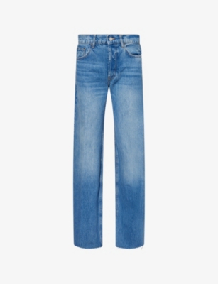 Anine Bing Womens Panama Blue Hugh Wide-leg Denim Jeans