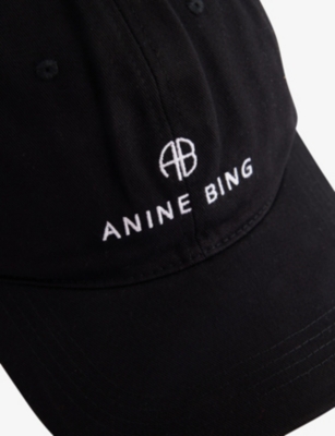 Anine Bing Womens Black Jeremy Cotton Baseball Cap In Black