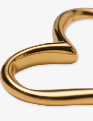 MAJE: Heart Brass Hoop Earrings