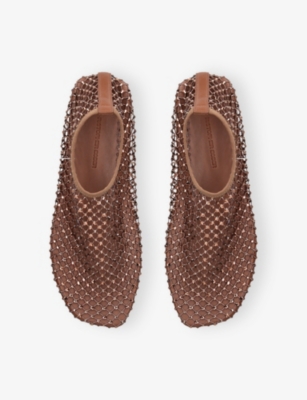 Christopher Esber Womens Tan Minette Mesh Ballet Flats Eur 36 / 3 Uk In Brown