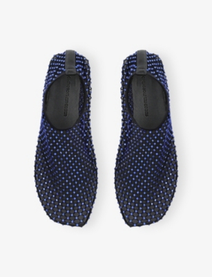 Christopher Esber Mesh Embellished Minette Ballet Flats In Blue