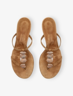 Christopher Esber Suede Embellished Sundial Sandals 40 In Brown