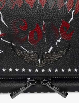 Zadig & Voltaire Womens Rocky Punk Nano Leather Clutch Black In Black