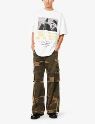Agolde Mens Vintage White  X Rsvp In Face Print Graphic-print Cotton T-shirt In White