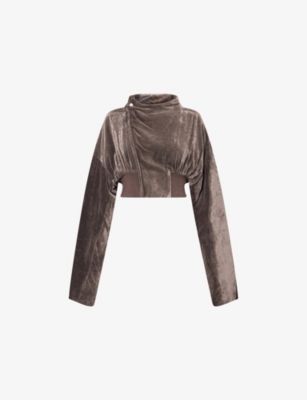 RICK OWENS: Hollywood Cropped Silk-Blend Jacket