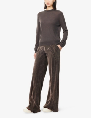 RICK OWENS: Bias Wide-Leg Woven Trousers