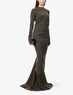 RICK OWENS: Maillot Long-Sleeves Stretch-Wool Blend Gown