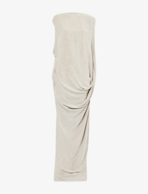 Rick Owens Womens Pearl Nouveau Draped Woven Gown In Neutral
