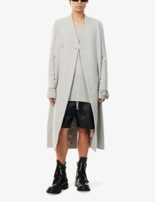Rick Owens Womens Pearl Museum Double-breasted Wool Coat In Gray