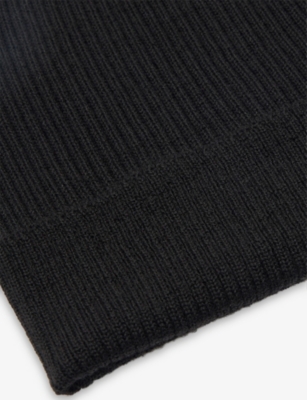 Rick Owens Womens Black Ribbed Wool Bean In Black