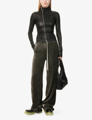 Rick Owens Womens Bosco Dietrich Drawstring Woven Jogging Bottoms In Brown
