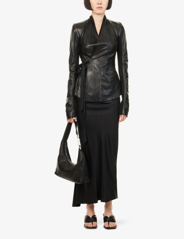 Hollywood Wrap-Front Leather Jacket