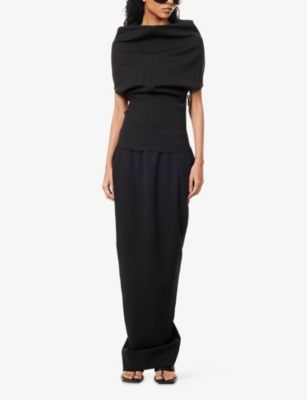 RICK OWENS: Shroud Curved-Neckline Wool-Blend Top