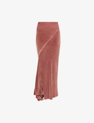 RICK OWENS: Calf Bias Velvet Midi Skirt