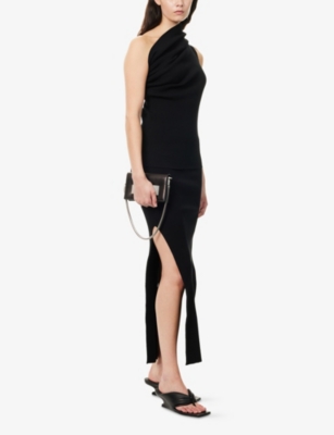 RICK OWENS: Sacriskirt Ribbed Knitted Midi Skirt