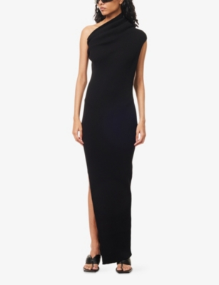 Rick Owens Womens Black Athena Sleeveless Woven Maxi Dress In Black