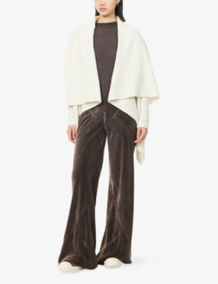 RICK OWENS: Hooded Medium Wrap Knitted Cardigan
