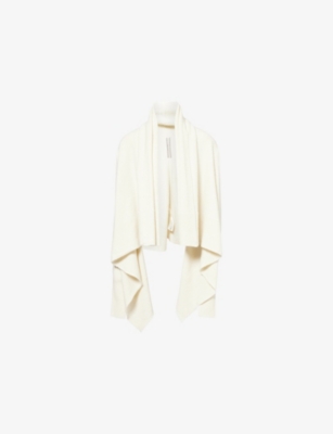 RICK OWENS: Hooded Medium Wrap Knitted Cardigan