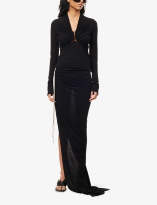 Rick Owens Black Hollywood Jersey Ls Prong T-shirt