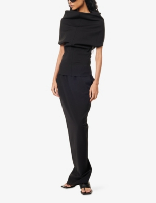 RICK OWENS: Soft Pillar Stretch-Wool Blend Maxi Skirt