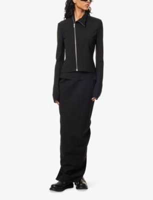 Rick Owens Womens Black Gary High-neck Stretch-wool Blend Jacket