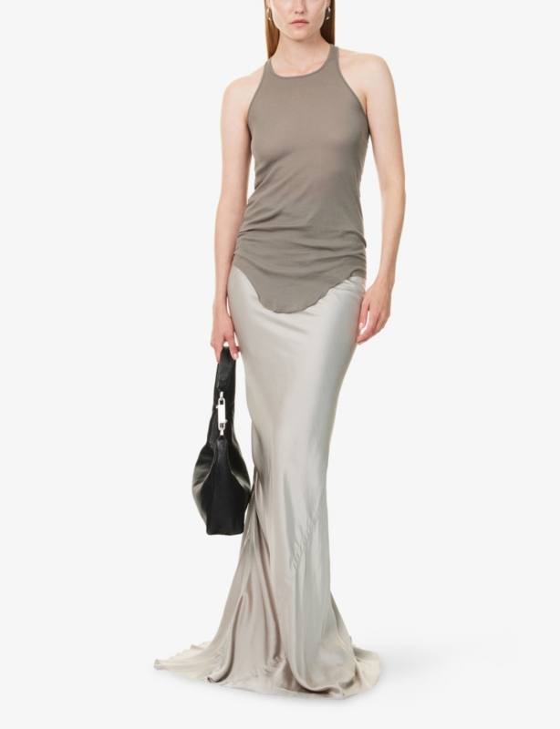 Basic Rib Asymmetric Cotton-Jersey Top