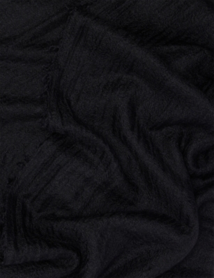 Rick Owens Womens Black Follo Cashmere-silk Pashmina Scarf In Black