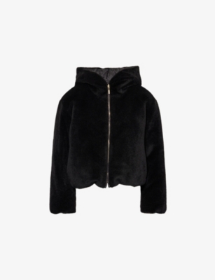 Max Mara The Cube Womens Black Olly Hooded Alpaca-and-wool Jacket In Black