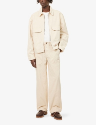 Dickies Mens Wood Ash Relaxed-fit Fort Smith Cotton Trousers In Neutral