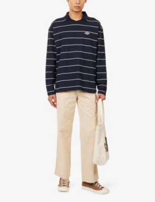Dickies Mens Night Sky Summerdale Striped Cotton Rugby Top In Blue