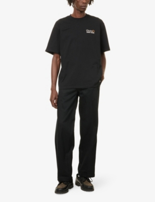 Dickies Mens Black Donut House Logo-print Cotton-jersey T-shirt In Black