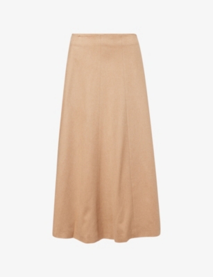 Max Mara Womens Camel Geneve A-line Wool Midi Skirt In Neutral