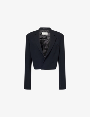 Dries Van Noten Womens Black Baftan Cropped Woven Jacket