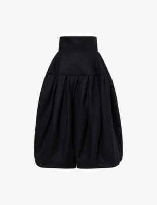 Dries Van Noten Womens Black Saffy High-rose Wool Midi Skirt