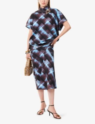 DRIES VAN NOTEN: Harens Abstract Graphic-Print Cotton-jersey Skirt