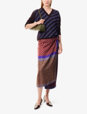 DRIES VAN NOTEN: Tishana V-Neck Striped Merino-Wool Jumper