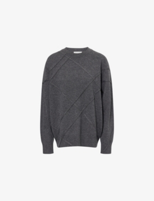 Dries Van Noten Womens Dark Grey Timona Textured-stitch Cashmere Jumper In Gray