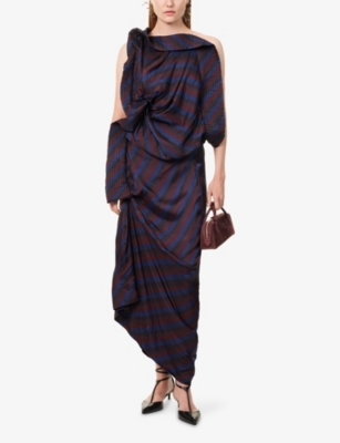 DRIES VAN NOTEN: Dolla Asymmetric Woven Midi Dress