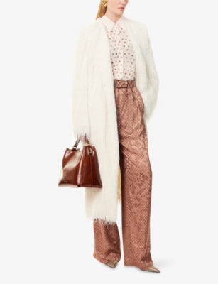 DRIES VAN NOTEN: Rivla Fringed Woven Coat