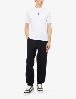 A Bathing Ape Mens White Face Shrunk Graphic-print Cotton T-shirt Xxl In White