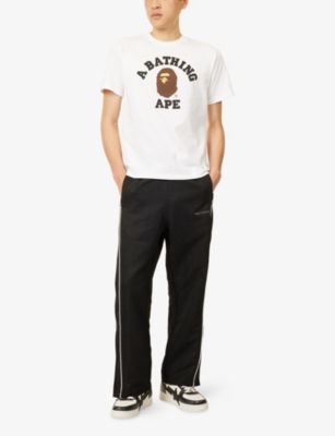A Bathing Ape Mens White Bape College Graphic-print Cotton T-shirt Xl In White