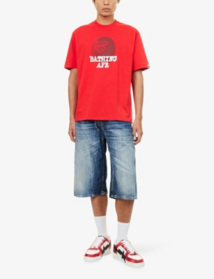 A BATHING APE: Brand-Print Cotton-Jersey T-Shirt