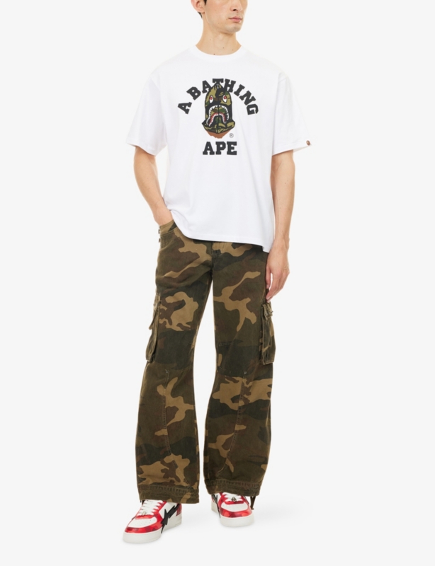 1st Camo Shark Graphic-Print Cotton T-Shirt