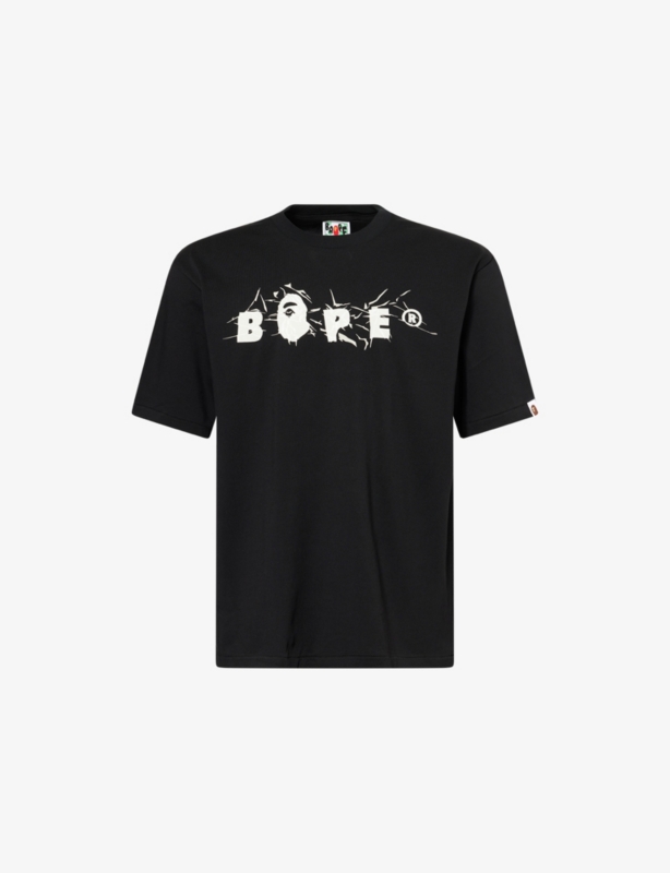 Bape Wrinkle Bape Logo Graphic-Print Cotton T-Shirt