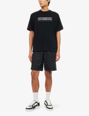 A Bathing Ape Mens Black Baby Milo Graphic-print Cotton-jersey T-shirt Xxl In Animal Print