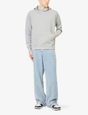 A Bathing Ape Mens  Shark Relaxed-fit Cotton-jersey Hoody In Gray