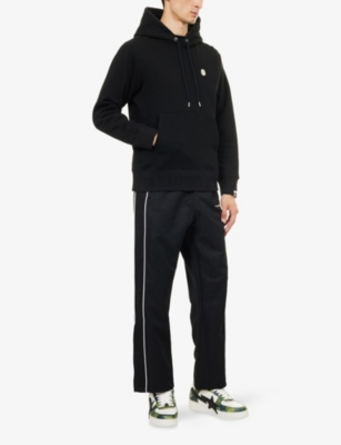 A Bathing Ape Mens Black One Point Logo-patch Cotton Hoody In Black