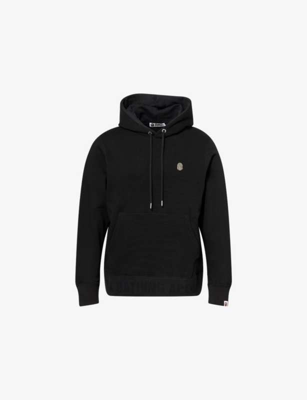 One Point Logo-Patch Cotton Hoody