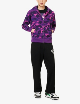A Bathing Ape Mens Purple One Point Camouflage-print Cotton Hoody Xl In Purple