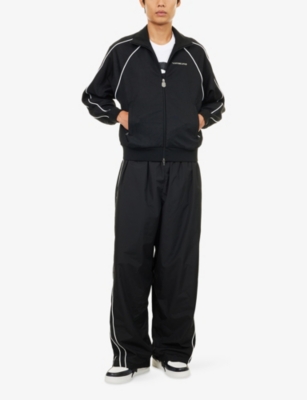 A Bathing Ape Mens Black Line Camo Stretch-woven Track Jacket Xl In Black